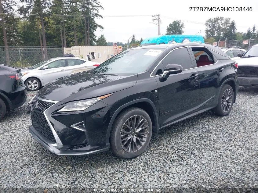 2T2BZMCA9HC108446 2017 Lexus Rx 350