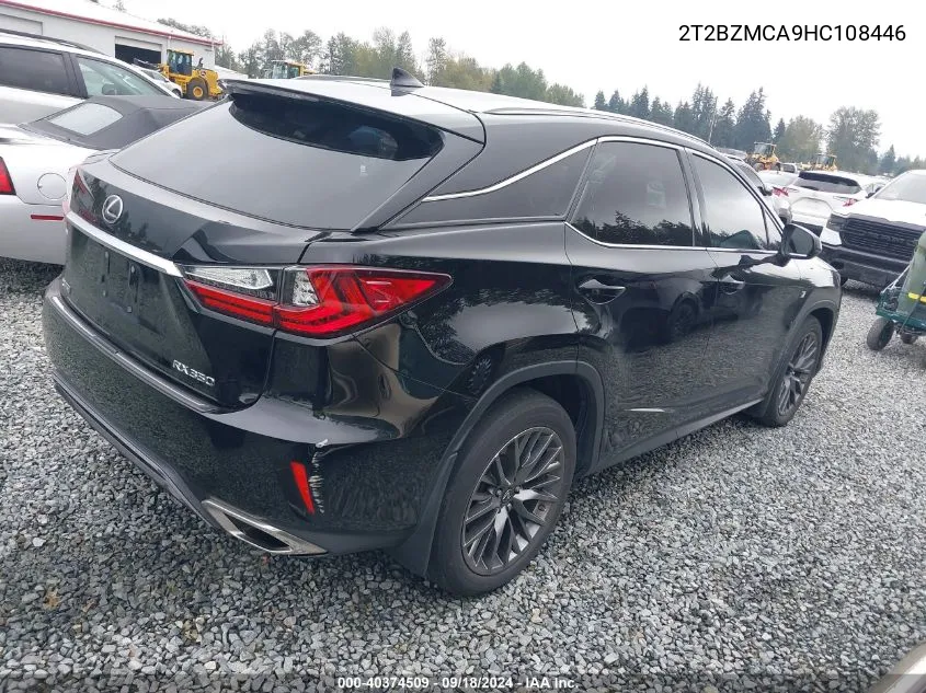 2017 Lexus Rx 350 VIN: 2T2BZMCA9HC108446 Lot: 40374509