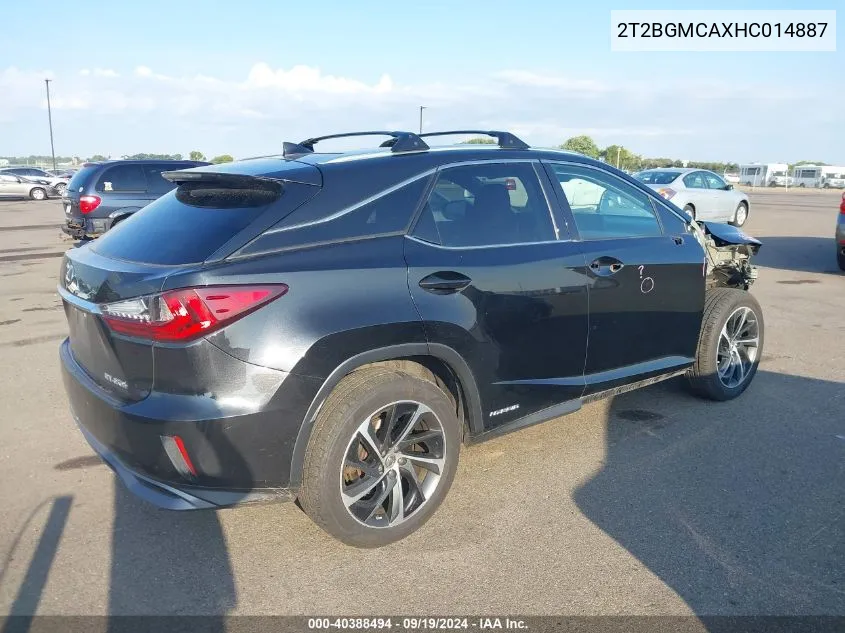 2017 Lexus Rx 450H VIN: 2T2BGMCAXHC014887 Lot: 40388494