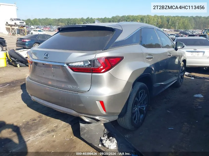 2T2BZMCA4HC113456 2017 Lexus Rx 350