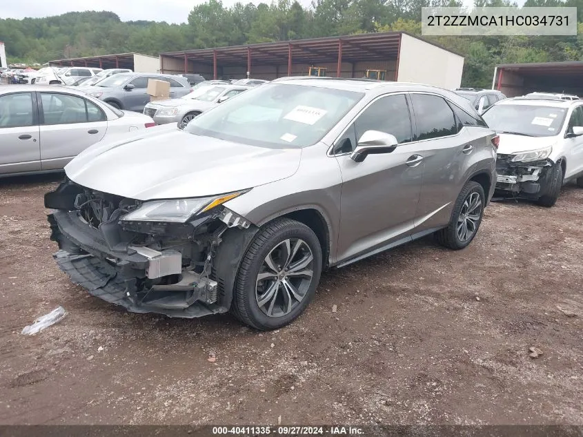 2017 Lexus Rx 350 VIN: 2T2ZZMCA1HC034731 Lot: 40411335