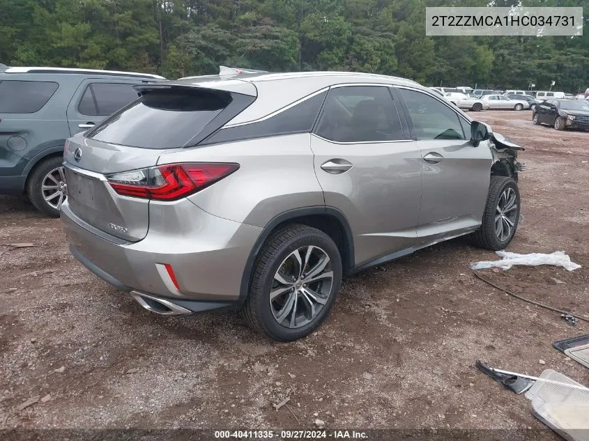 2T2ZZMCA1HC034731 2017 Lexus Rx 350