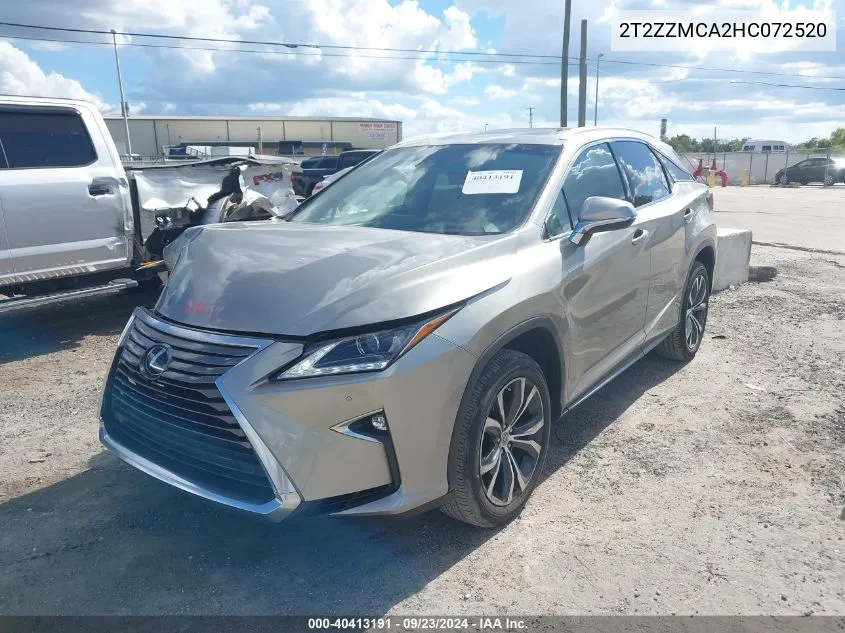 2017 Lexus Rx 350 VIN: 2T2ZZMCA2HC072520 Lot: 40413191