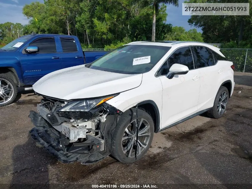 2017 Lexus Rx 350 VIN: 2T2ZZMCA6HC051993 Lot: 40415196