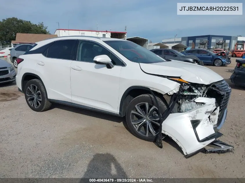 2017 Lexus Rx 350 VIN: JTJBZMCA8H2022531 Lot: 40436479