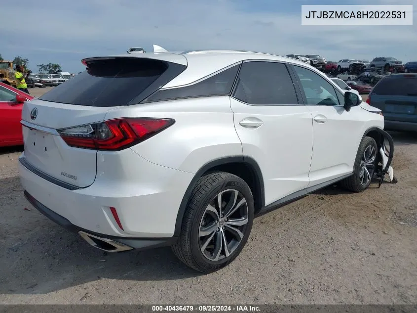 2017 Lexus Rx 350 VIN: JTJBZMCA8H2022531 Lot: 40436479