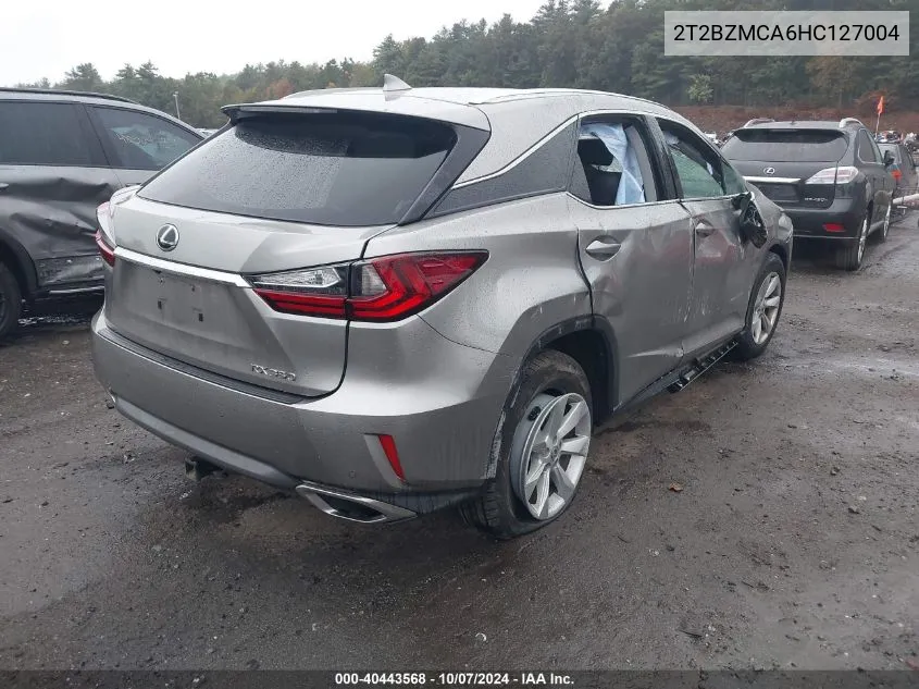 2017 Lexus Rx 350 VIN: 2T2BZMCA6HC127004 Lot: 40443568