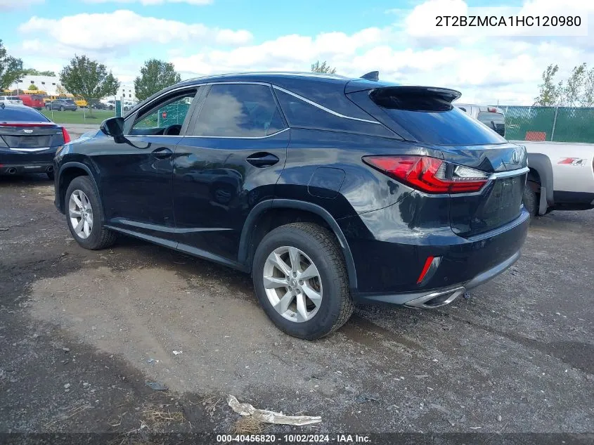 2T2BZMCA1HC120980 2017 Lexus Rx 350