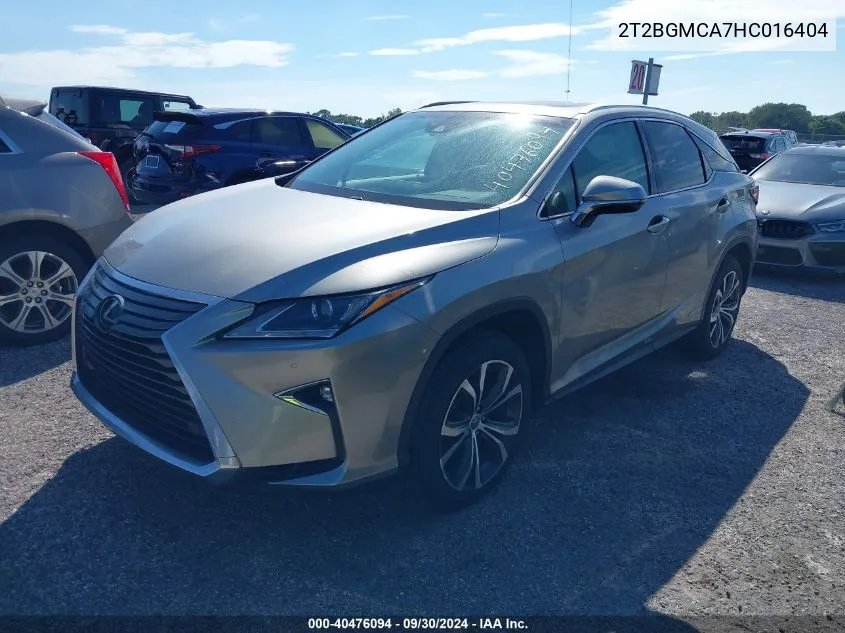 2017 Lexus Rx 450H VIN: 2T2BGMCA7HC016404 Lot: 40476094