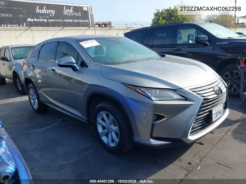 2T2ZZMCAXHC062298 2017 Lexus Rx 350