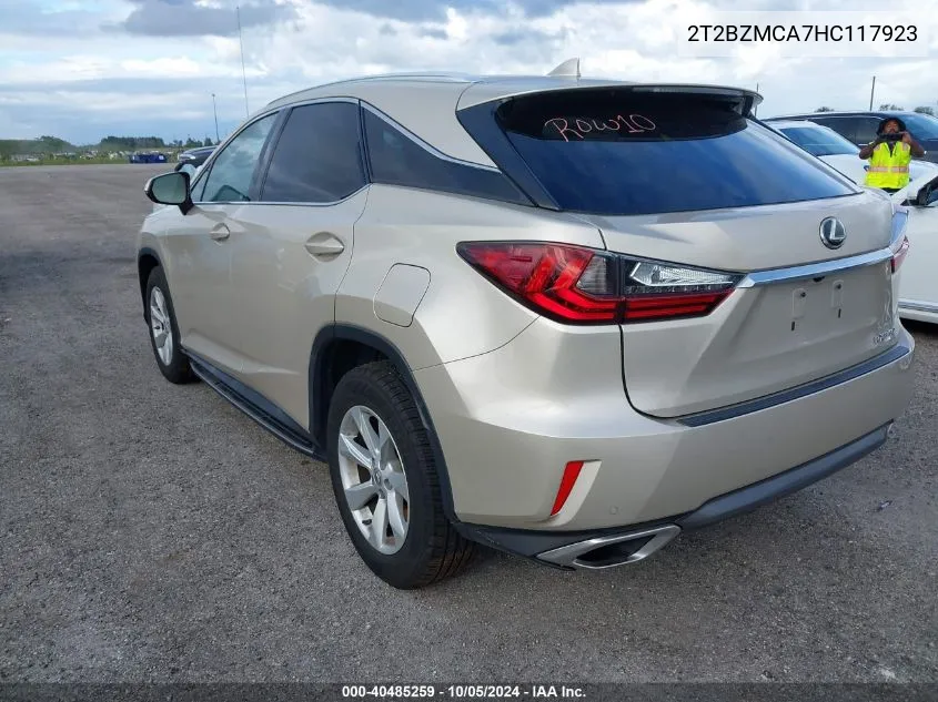 2017 Lexus Rx 350/Base/F Sport VIN: 2T2BZMCA7HC117923 Lot: 40485259