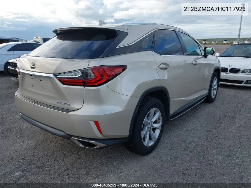 2017 Lexus Rx 350/Base/F Sport VIN: 2T2BZMCA7HC117923 Lot: 40485259