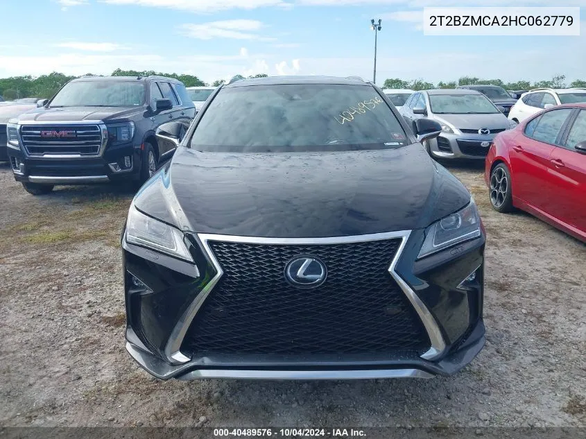 2017 Lexus Rx 350 F Sport VIN: 2T2BZMCA2HC062779 Lot: 40489576