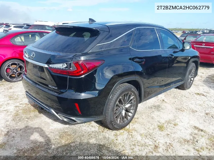 2T2BZMCA2HC062779 2017 Lexus Rx 350 F Sport