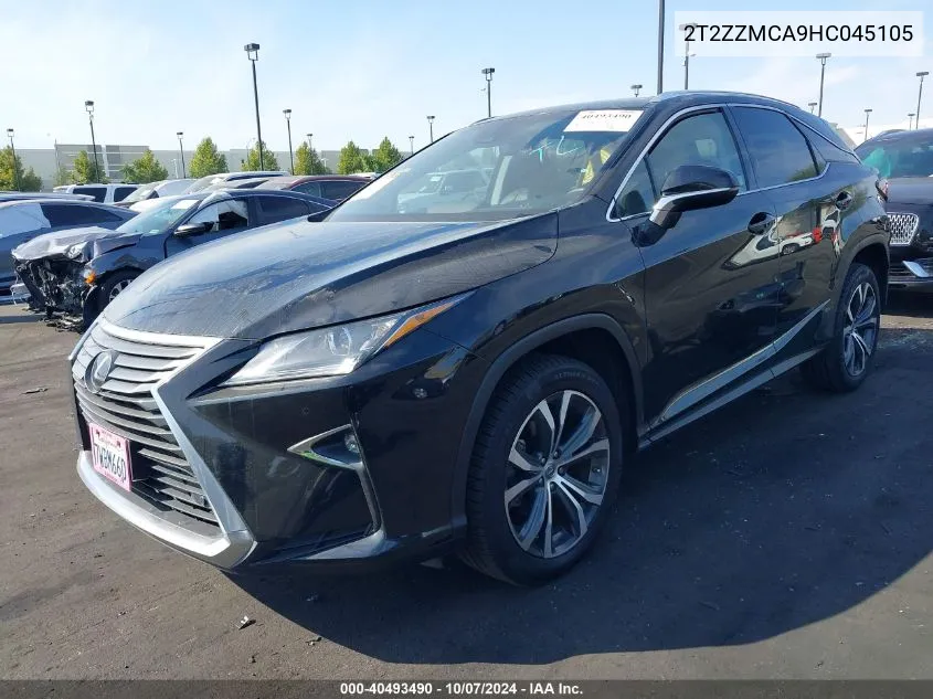 2017 Lexus Rx 350 VIN: 2T2ZZMCA9HC045105 Lot: 40493490