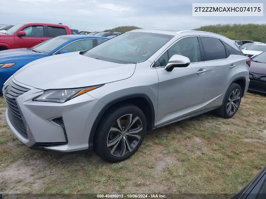 2017 Lexus Rx 350/Base/F Sport VIN: 2T2ZZMCAXHC074175 Lot: 40495013