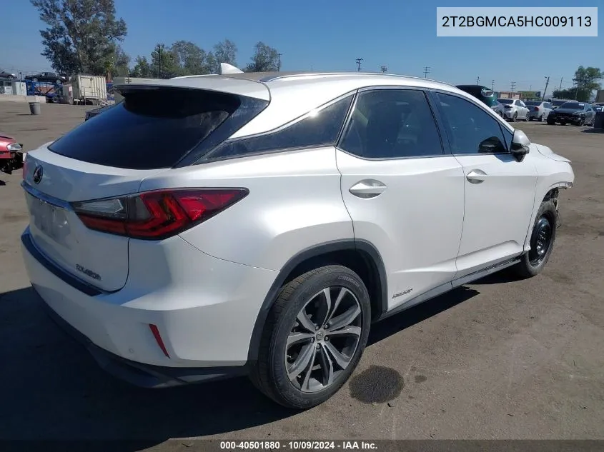 2017 Lexus Rx 450H F Sport VIN: 2T2BGMCA5HC009113 Lot: 40501880