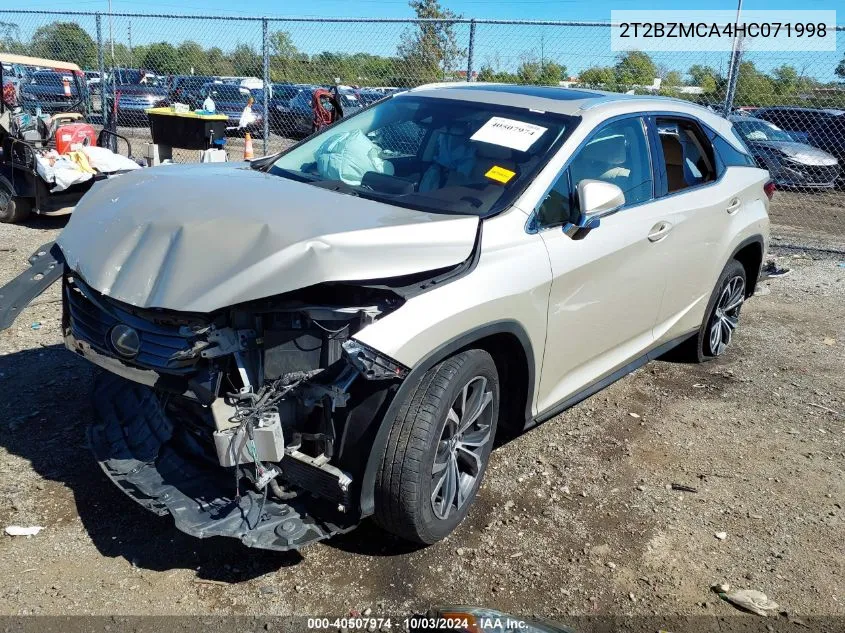 2017 Lexus Rx 350 VIN: 2T2BZMCA4HC071998 Lot: 40507974