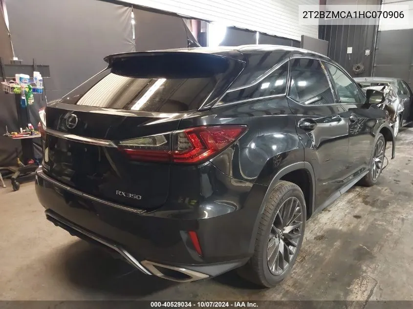 2017 Lexus Rx 350 F Sport VIN: 2T2BZMCA1HC070906 Lot: 40529034