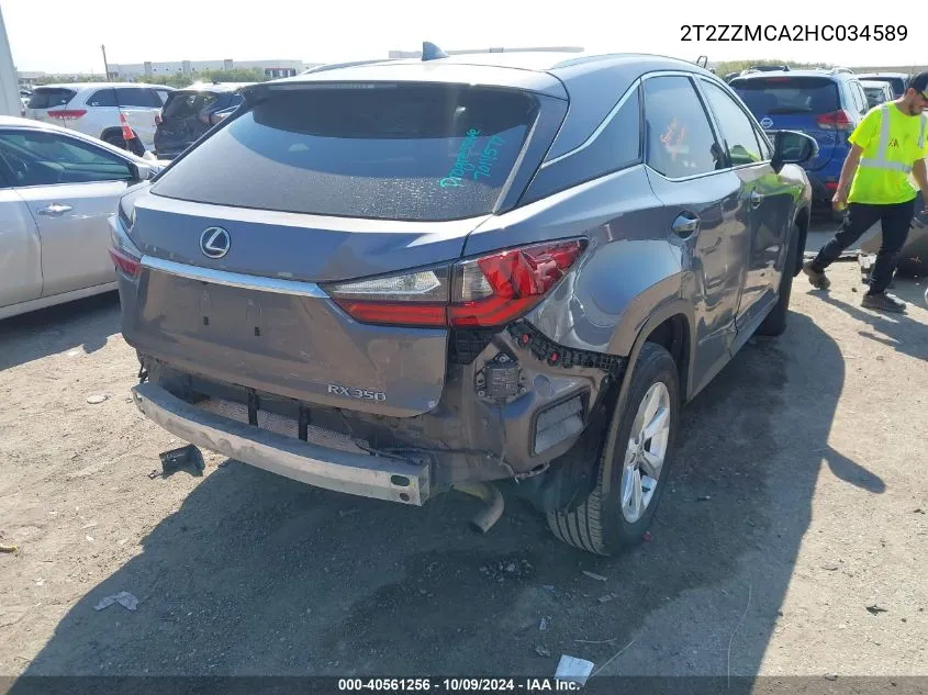 2017 Lexus Rx 350/Base/F Sport VIN: 2T2ZZMCA2HC034589 Lot: 40561256