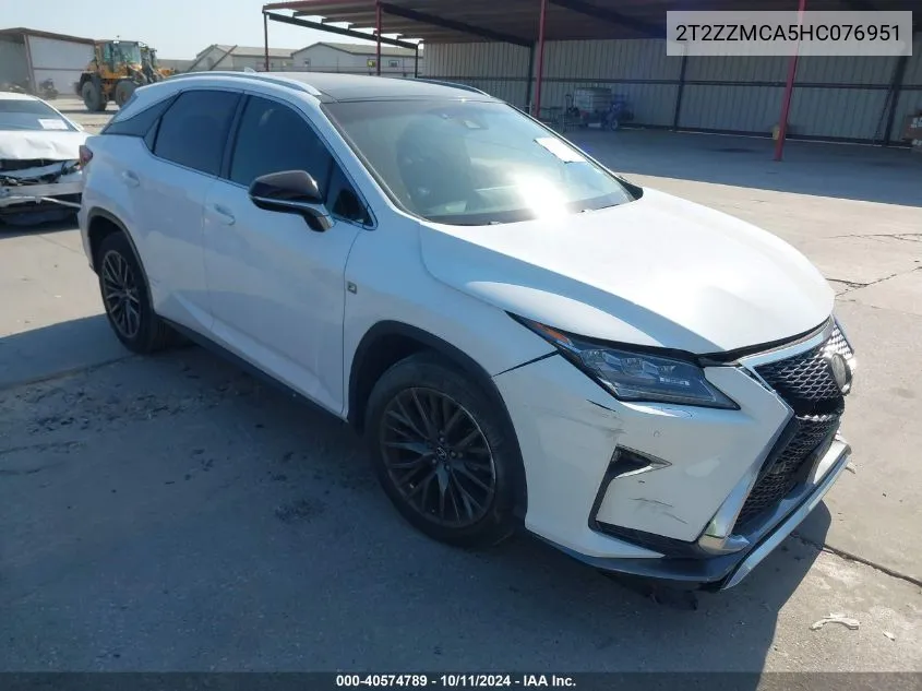 2017 Lexus Rx 350 F Sport VIN: 2T2ZZMCA5HC076951 Lot: 40574789