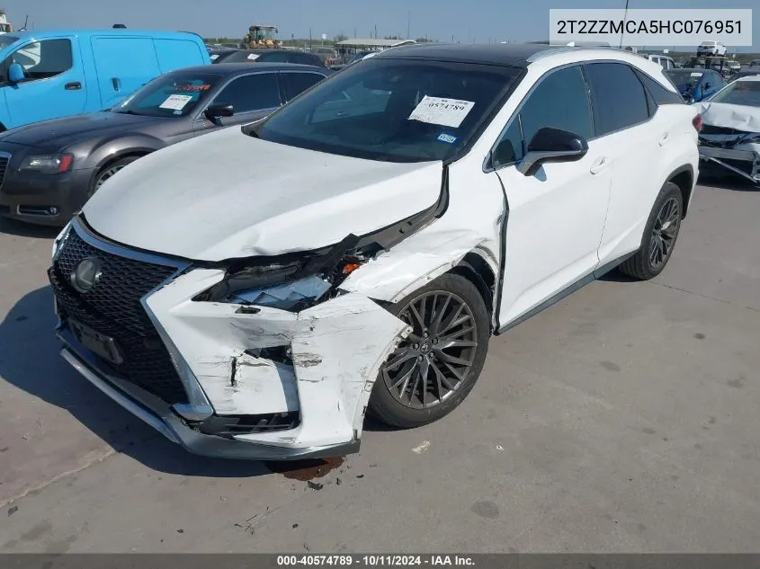 2017 Lexus Rx 350 F Sport VIN: 2T2ZZMCA5HC076951 Lot: 40574789