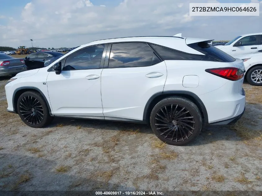 2017 Lexus Rx 350 F Sport VIN: 2T2BZMCA9HC064626 Lot: 40609817