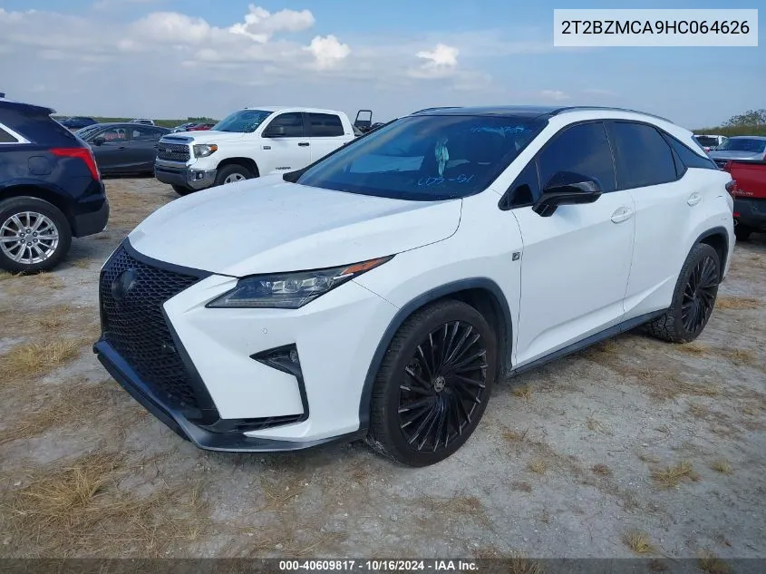 2017 Lexus Rx 350 F Sport VIN: 2T2BZMCA9HC064626 Lot: 40609817