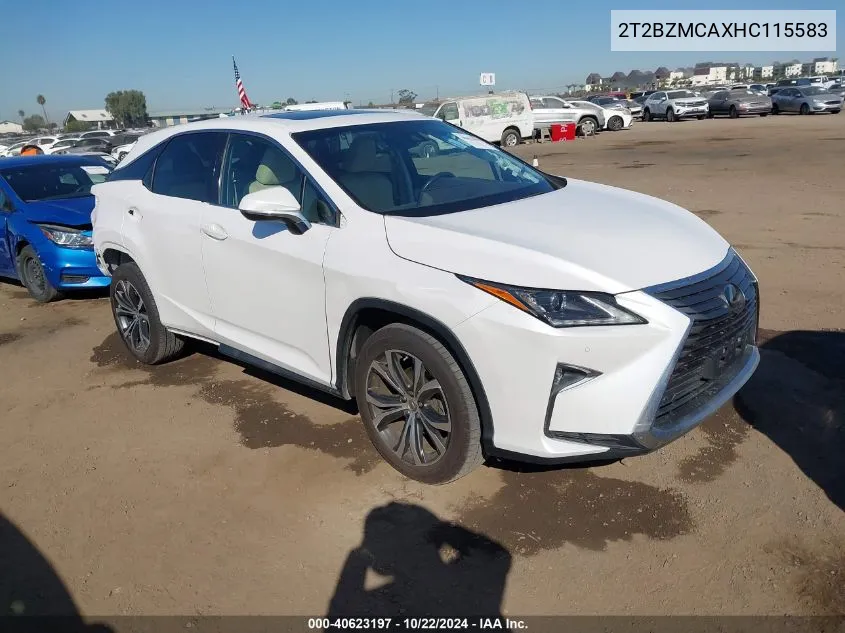 2017 Lexus Rx 350 VIN: 2T2BZMCAXHC115583 Lot: 40623197