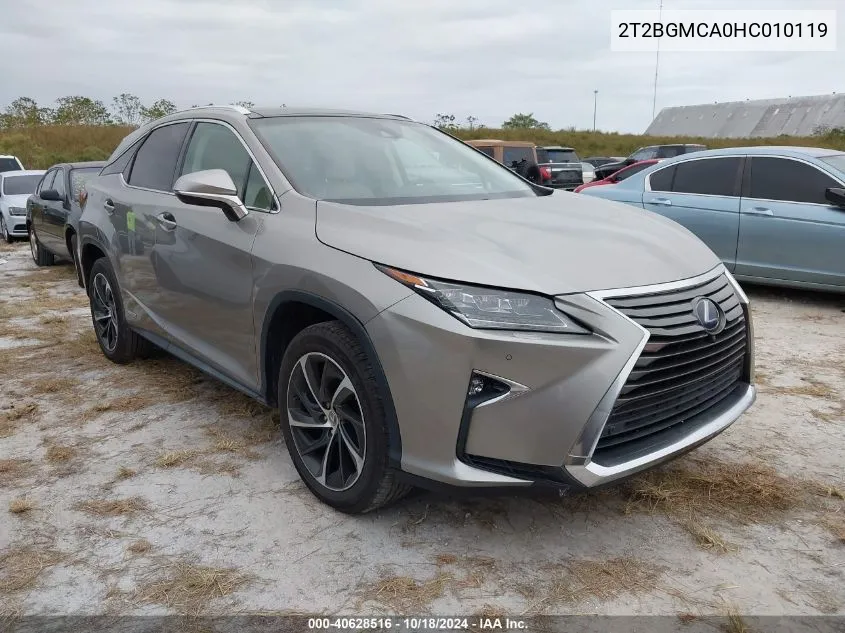 2017 Lexus Rx 450H VIN: 2T2BGMCA0HC010119 Lot: 40628516