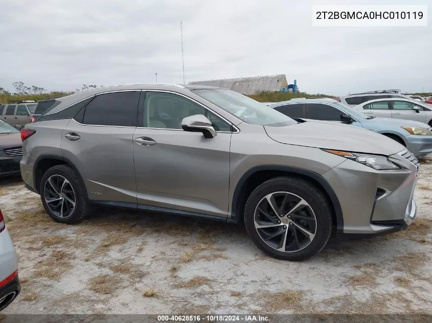 2017 Lexus Rx 450H VIN: 2T2BGMCA0HC010119 Lot: 40628516