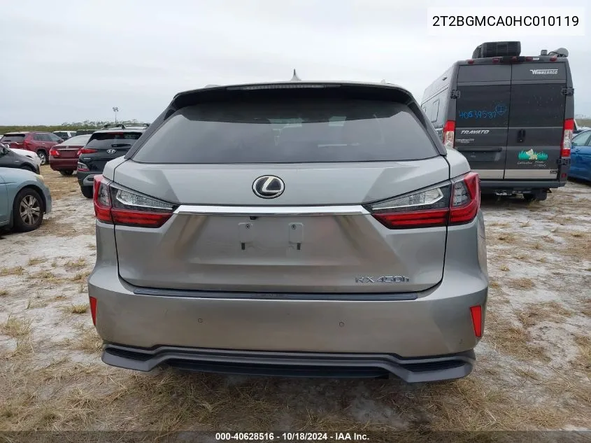 2017 Lexus Rx 450H VIN: 2T2BGMCA0HC010119 Lot: 40628516