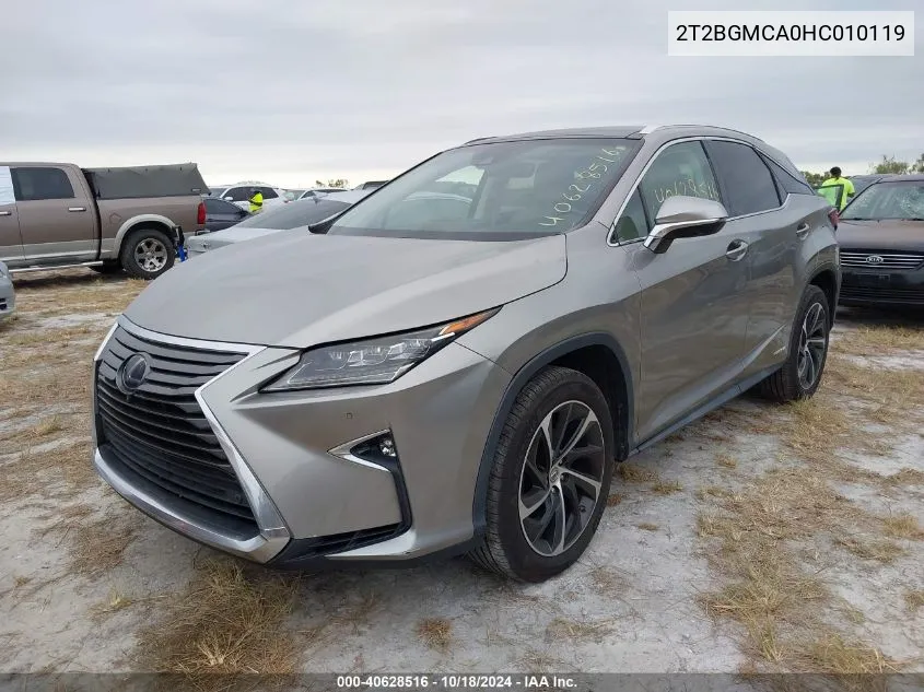 2017 Lexus Rx 450H VIN: 2T2BGMCA0HC010119 Lot: 40628516