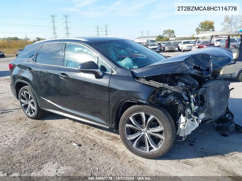 2017 Lexus Rx 350 VIN: 2T2BZMCA8HC116778 Lot: 40657739