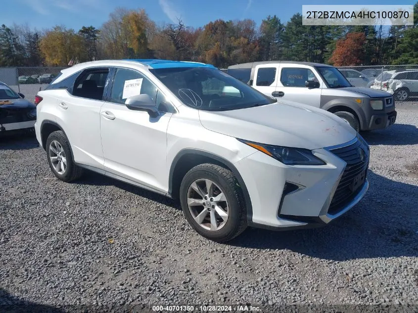 2017 Lexus Rx 350 VIN: 2T2BZMCA4HC100870 Lot: 40701350