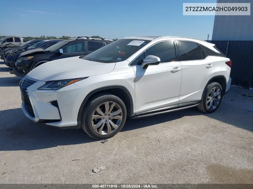 2017 Lexus Rx 350/Base/F Sport VIN: 2T2ZZMCA2HC049903 Lot: 40711916