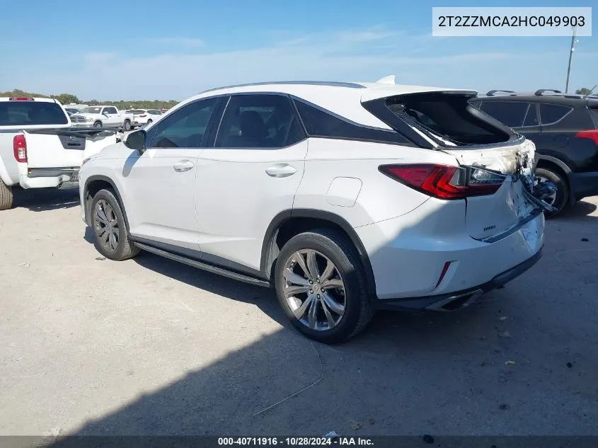 2017 Lexus Rx 350/Base/F Sport VIN: 2T2ZZMCA2HC049903 Lot: 40711916