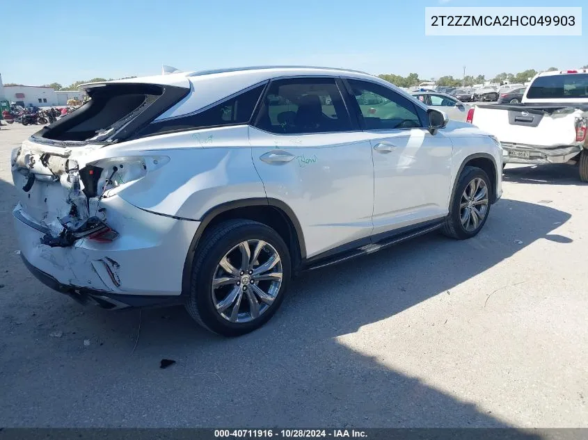 2017 Lexus Rx 350/Base/F Sport VIN: 2T2ZZMCA2HC049903 Lot: 40711916