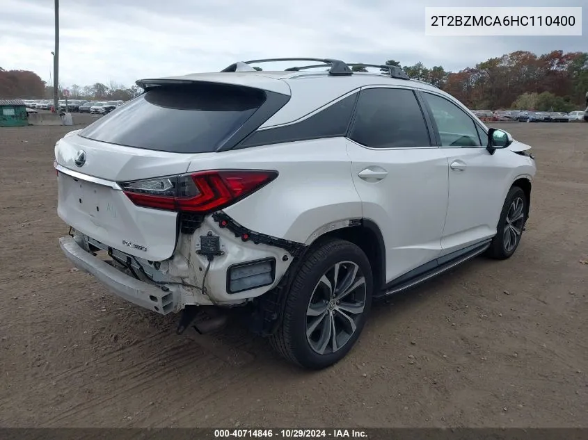 2017 Lexus Rx 350 VIN: 2T2BZMCA6HC110400 Lot: 40714846