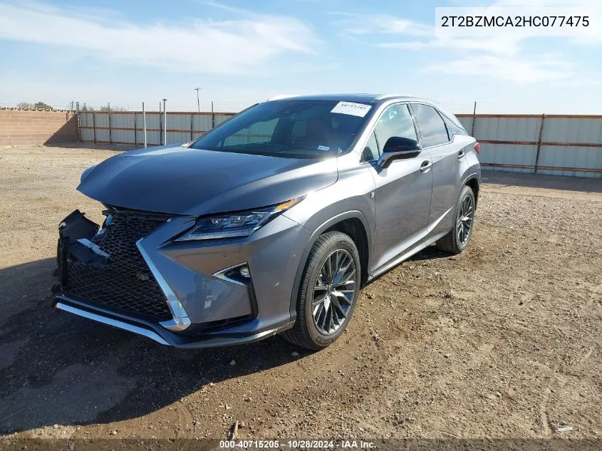 2017 Lexus Rx 350 F Sport VIN: 2T2BZMCA2HC077475 Lot: 40715205