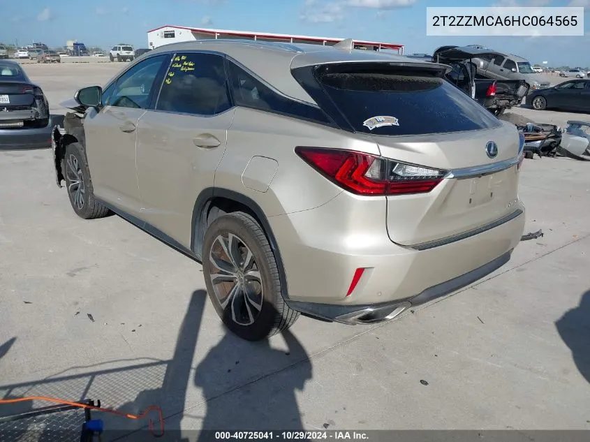 2017 Lexus Rx 350 VIN: 2T2ZZMCA6HC064565 Lot: 40725041