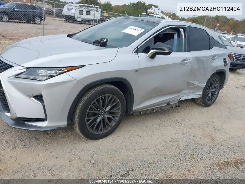 2017 Lexus Rx 350 F Sport VIN: 2T2BZMCA2HC112404 Lot: 40748191