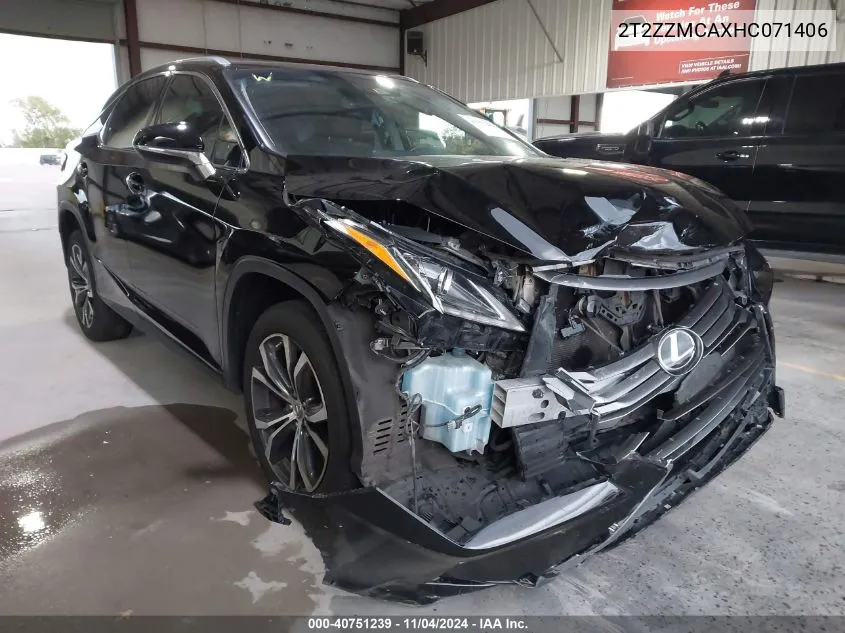 2017 Lexus Rx 350 VIN: 2T2ZZMCAXHC071406 Lot: 40751239