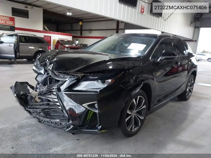 2017 Lexus Rx 350 VIN: 2T2ZZMCAXHC071406 Lot: 40751239