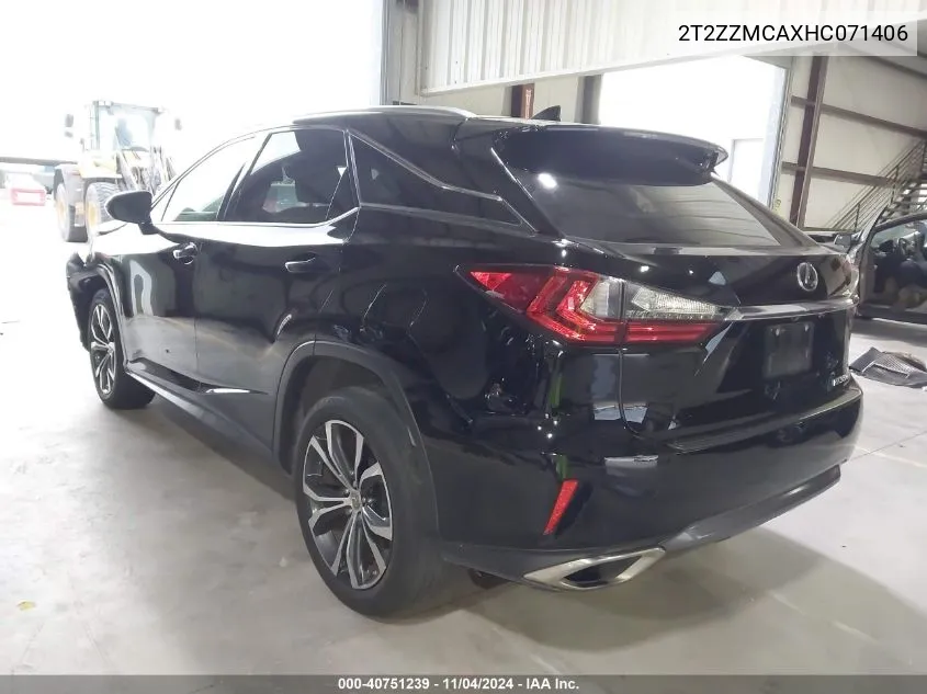 2017 Lexus Rx 350 VIN: 2T2ZZMCAXHC071406 Lot: 40751239