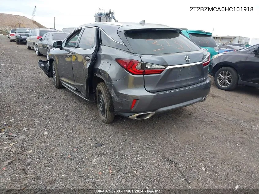 2017 Lexus Rx 350 VIN: 2T2BZMCA0HC101918 Lot: 40753739