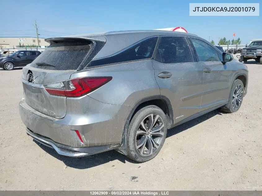 2018 Lexus Rx 450H L Base/450H L Luxury VIN: JTJDGKCA9J2001079 Lot: 12062909