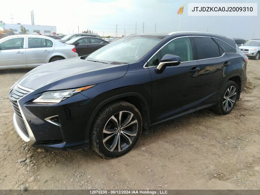 2018 Lexus Rx 350 L VIN: JTJDZKCA0J2009310 Lot: 12070230