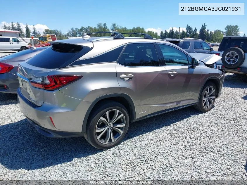 2T2BGMCA3JC021931 2018 Lexus Rx 450H