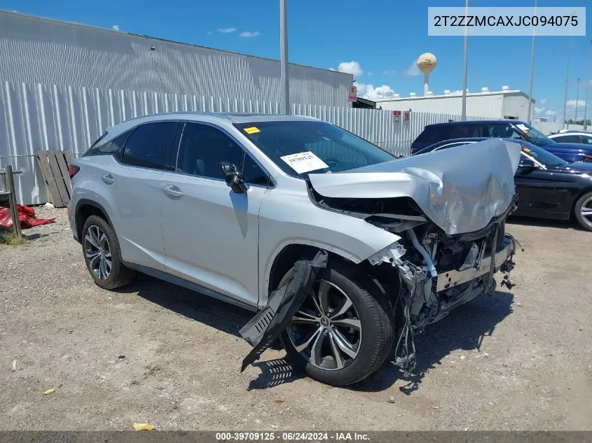 2018 Lexus Rx 350 VIN: 2T2ZZMCAXJC094075 Lot: 39709125